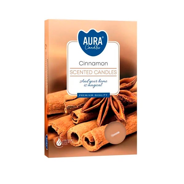 Cinnamon - tuoksuvat l&auml;mp&ouml;kynttil&auml;t 6 kpl/pkt