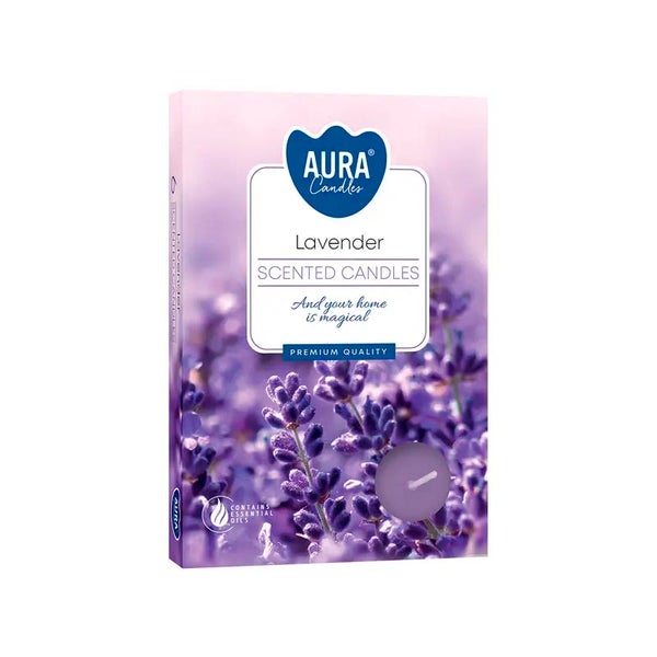 Lavender - tuoksuvat l&auml;mp&ouml;kynttil&auml;t 6 kpl/pkt